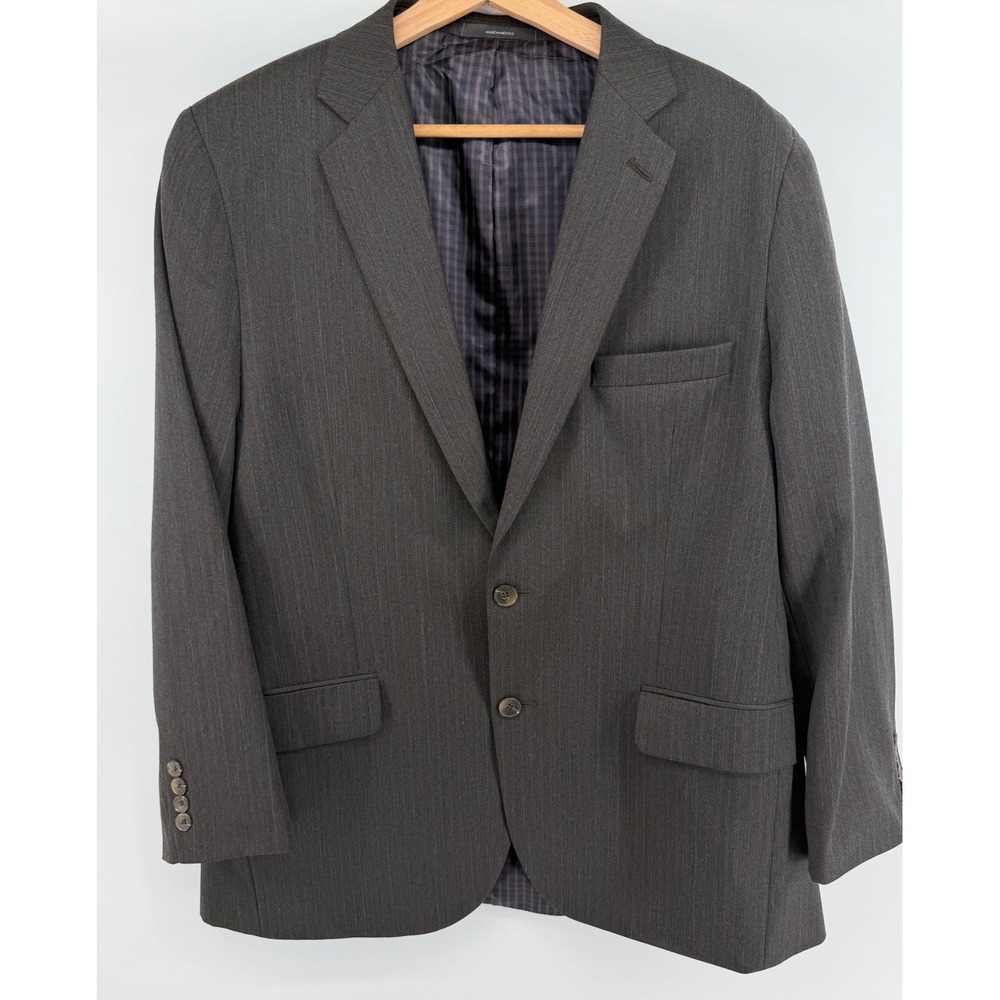 JOE Joseph Abboud Mens 44R Wool Blazer Charcoal Gray Pinstripe Sport Coat